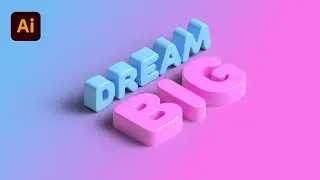 Create 3d text effect in adobe illustrator