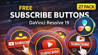 FREE PRESET twenty six Subscribe buttons. Two versions 1080 and 4k. Link in the description.