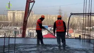 Заливка бетонного перекрытия в ЖД «Асанбай Ордо» 29-декабря 2021-года