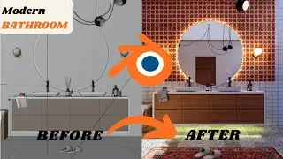 Sketchup to blender Bathroom realistic render workflow  | Quick and Easy #blender