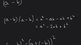 (a-b)^2 Proof with algebra and geometry