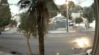 Day Night HD CCTV Secuirty Camera viewed in transition of Daylight to Night