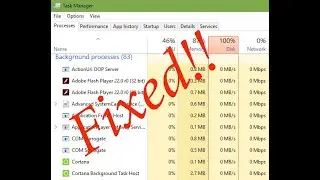 fix 100% disk usage in windows 10
