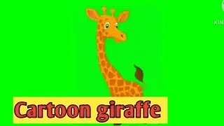 Cartoon giraffe green screen video