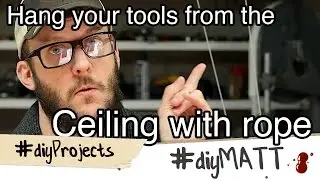 Hang your power tools from the ceiling for a more efficient shop
