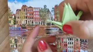 Оригами "Журавлик" для инсталляции