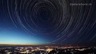 Startrail von der Rigi Kulm mit dem Polarstern - Zeitrafferaufnahmen vom 11.08.2023