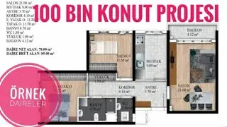 Toki 100 bin Konut ÖRNEK DAİRE ( 3+1 ve 2+1 )