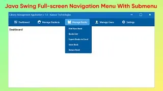 Java Swing Dashboard Navigation Menu with Submenu Items | Java Swing UI Design