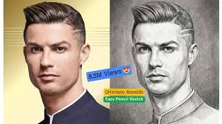 Cristiano Ronaldo Portrait Drawing || Draw Cr7 Football Player From Portugal
