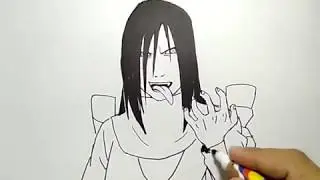 cara menggambar orochimaru / how to draw orochimaru