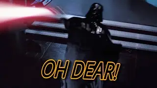 Darth Vader's incompetent saber throw...
