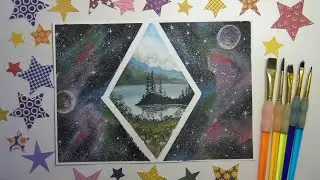 #art #artist Очень простой арт (рисуем гуашью) Космос. Очень простой пейзаж (2021)