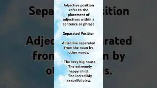 Separated Position of adjectives | adjective position in english grammar 
