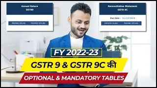 Mandatory & Optional Tables of GSTR 9 and GSTR 9C for FY 2022-23 ft 
