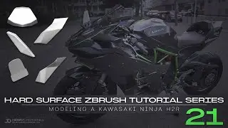 Hard Surface ZBrush Tutorial Series // Modeling A Kawasaki Ninja H2R // 21