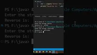 Python program to reverse string given by user 