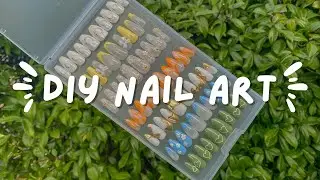 DIY nail art at home (for the first time)💅 | quick and easy deigns for beginners
