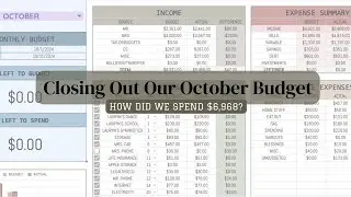 CLOSING OUT OUR OCTOBER BUDGET ON GOOGLE SHEETS|HOW DID WE DO WITH OUR MONEY⁉️|TAYLORBUDGETS