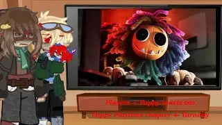 ♥︎𖤐Players+Poppy reacts to Poppy Playtime chapter 4- Yarnaby trailer|Kinda rushed|Little reaction|♡★