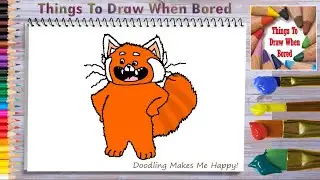 How To Draw Mei From The Turning Red Panda Disney Plus Movie Easy Step By Step For Beginners