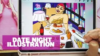 CUTE ROMANTIC DATE NIGHT ILLUSTRATION SPEED DRAW 😍🥩🕯️