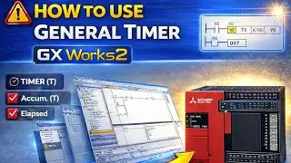 General Timer (T) in GX Works2 | Mitsubishi PLC Timer Instruction Tutorial