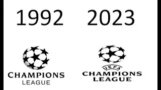 Ewolucja loga UEFA Champions League 1992-2023