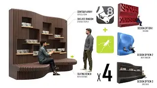 Parametric Script Wall Bench Array Design Using Grasshopper + Rhino 3D #grasshopper #parametric