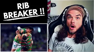 Average AMERICAN REACTS To Rugby 'NRL Biggest Hits Of All Time'