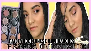 PALETA DE ILUMINADORES Y BETUNES MIRELY MAKEUP/ RESEÑA Y DEMO/ Loratips