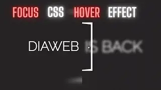 How To Create A Focus Css Hover Effect With HTML,CSS | DIAWEB