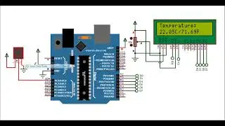 LM35 Arduino code with LCD in Proteus