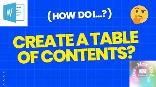 How do I Add a Table of Contents to my Word Document? Simple Tutorial