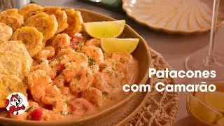 Patacones com camarão