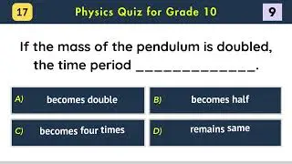 Physics Quiz for Grade 10 | 20 Questions | Science Exam Questions for Class 10 | High School Quiz