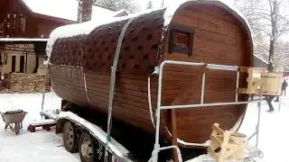 Баня бочка на прицепе