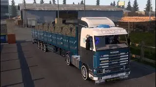 SCANIA 143 M INTERCOOLER V8 SOUND + TRUCK + INTERIOR  / TIRSAN  TRAİLER / EURO TRUCK SIMULATOR 2