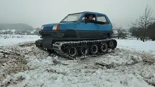 Hooray, the first ride of the tracked all-terrain vehicle, part 15