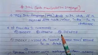 DML commands in SQL hindi | SQL DML commands 