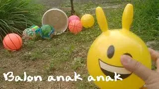 Woow!!!!Bermain lempar bola basket,bola sepak, bola semangka,bola Doraemon