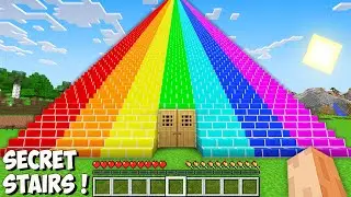 Where does THE LONGEST RAINBOW STAIRS lead in Minecraft? I found THE BIGGEST SECRET STAIRS!