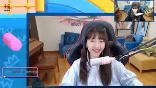 Mina Young reaction Mina Young chơi game Fallguys cùng Nhism
