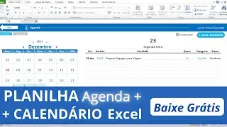 🟢[Gratuita] Planilha Agenda Calendário Excel + Tarefas Diárias - Lista de Atividades Excel
