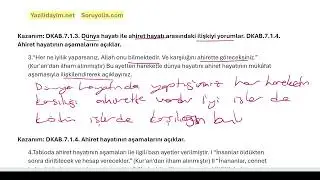 7.Sınıf Din Kültürü 1.Dönem 1.Yazılı