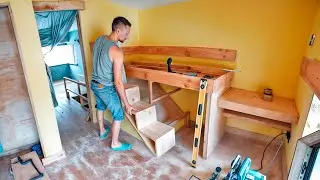 Tiny Bedroom Makeover! We make original furniture Loft-Bed