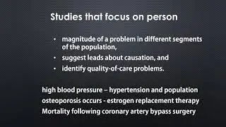 Descriptive and Analytic studies