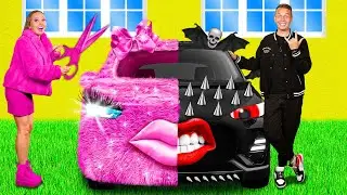 Pink Car vs Black Car Challenge by BaRaFun