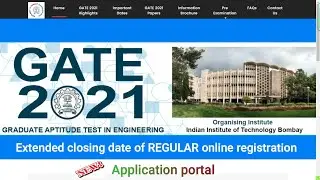 Gate 2020 || Online registration for GATE 2021 is EXTENDED ||