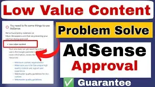 Low Value content Fix || low value content adsense problem